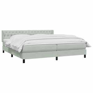 vidaXL Sommier &agrave; lattes de lit et matelas gris clair 200x220cm velours