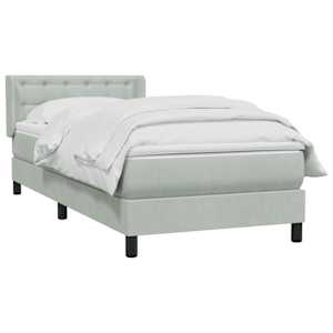 Box spring postel s matrací světle šedá 80x210 cm samet - obrázek 3