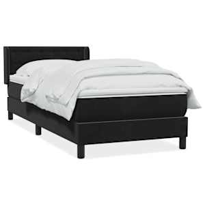 Box spring postel s matrací černá 90x210 cm samet - obrázek 2