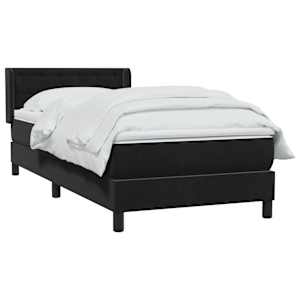 Box spring postel s matrací černá 90x210 cm samet - obrázek 3