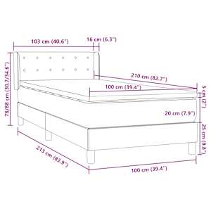 Box spring postel s matrací tmavě zelená 100x210 cm samet - obrázek 12