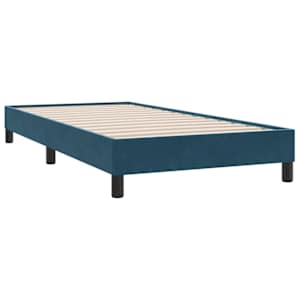 Box spring postel s matrací tmavě modrá 100x210 cm samet - obrázek 5