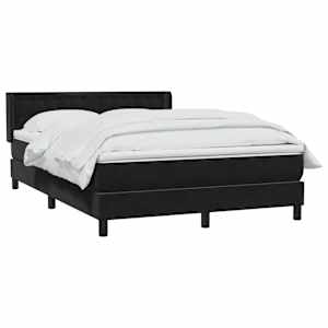 vidaXL Sommier &agrave; lattes de lit avec matelas noir 140x210 cm velours