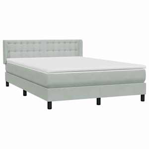 Box spring postel s matrací světle šedá 160x210 cm samet - obrázek 4