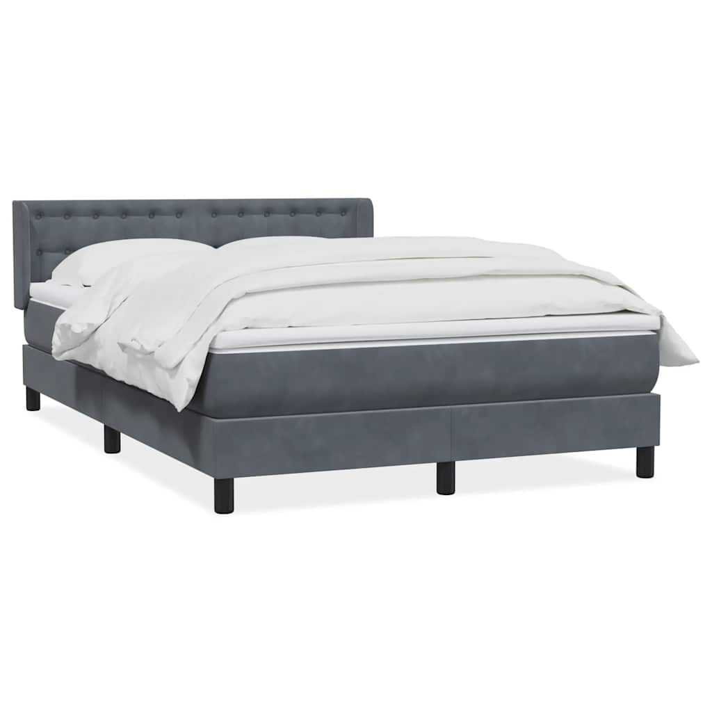 vidaXL Boxspring met matras fluweel donkergrijs 160x210 cm grijs, foto 3