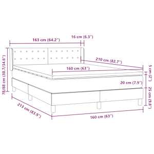 Box spring postel s matrací černá 160x210 cm samet - obrázek 12