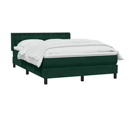 vidaXL Sommier &agrave; lattes de lit et matelas vert fonc&eacute; 160x210cm velours