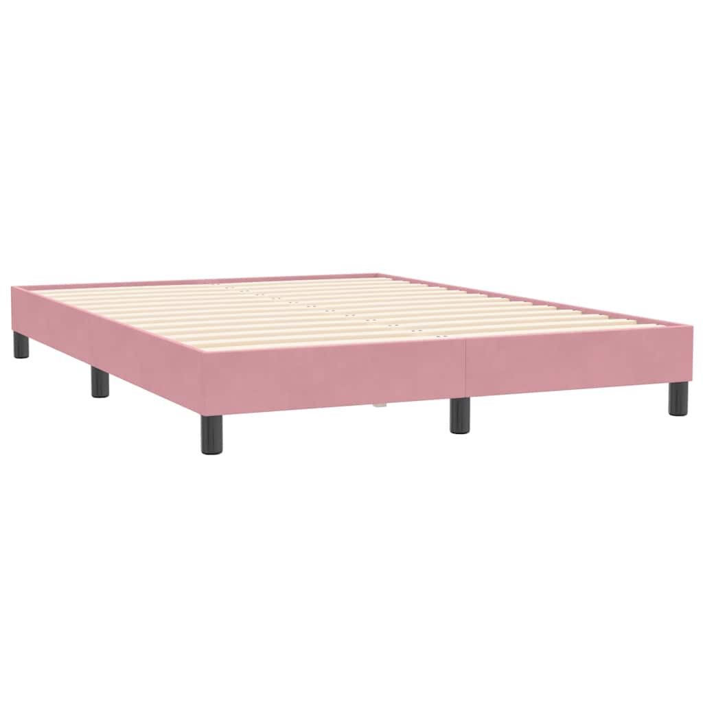 Box spring postel s matrací růžová 160x210 cm samet - obrázek 5