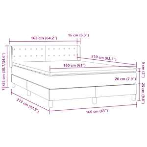Box spring postel s matrací růžová 160x210 cm samet - obrázek 12