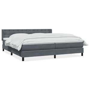 Box spring postel s matrací tmavě šedá 200x210 cm samet - obrázek 2
