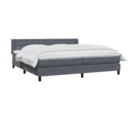 vidaXL Sommier &agrave; lattes de lit et matelas gris fonc&eacute; 200x210cm velours
