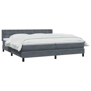 Box spring postel s matrací tmavě šedá 200x210 cm samet - obrázek 3