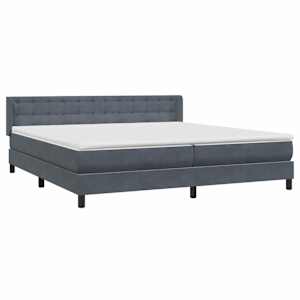 Box spring postel s matrací tmavě šedá 200x210 cm samet - obrázek 4
