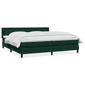 Box spring postel s matrací tmavě zelená 200x210 cm samet - obrázek 2