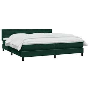 Box spring postel s matrací tmavě zelená 200x210 cm samet - obrázek 3