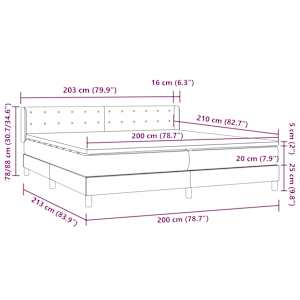 Box spring postel s matrací tmavě zelená 200x210 cm samet - obrázek 12