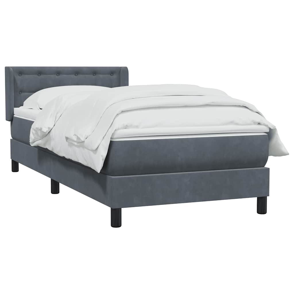 vidaXL Boxspring met matras fluweel donkergrijs 80x220 cm afbeelding