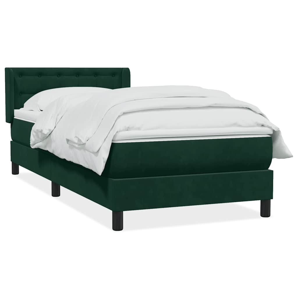 vidaXL Boxspring met matras fluweel donkergroen 80x220 cm groen, foto 3