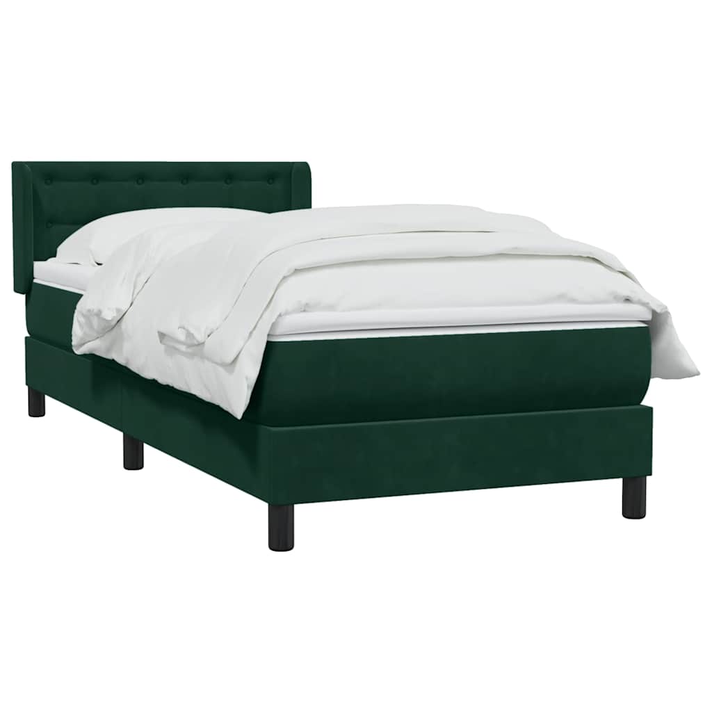 vidaXL Boxspring met matras fluweel donkergroen 80x220 cm groen, foto 2