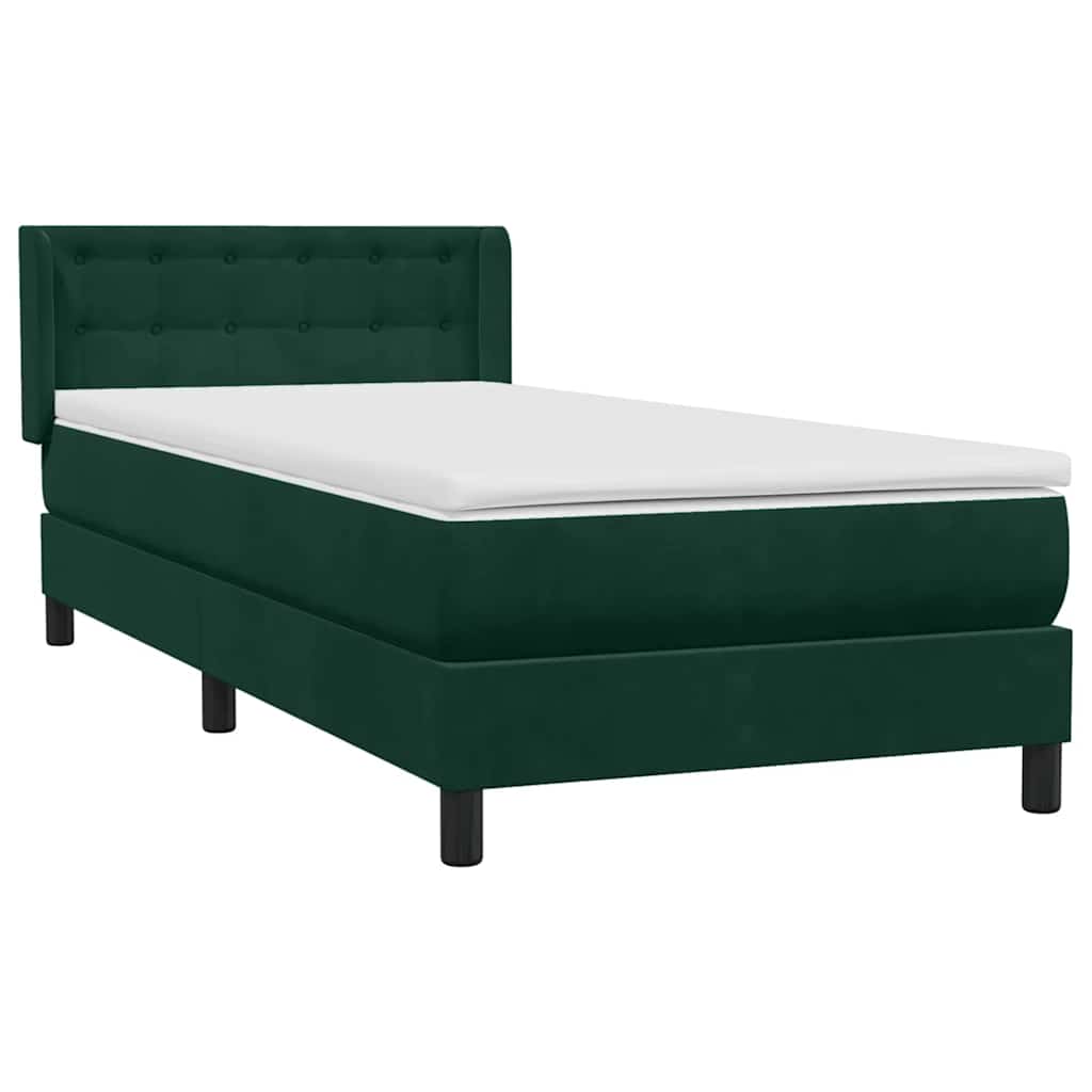 vidaXL Boxspring met matras fluweel donkergroen 80x220 cm groen, foto 4