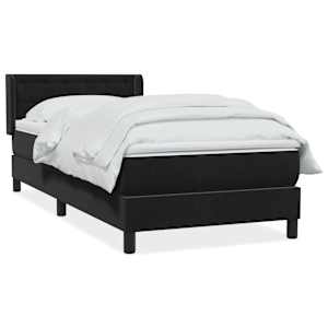Box spring postel s matrací černá 90x220 cm samet - obrázek 2