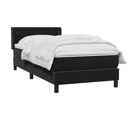 vidaXL Cama box spring con colch&oacute;n terciopelo negro 100x220 cm