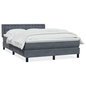 Box spring postel s matrací tmavě šedá 140x220 cm samet - obrázek 2