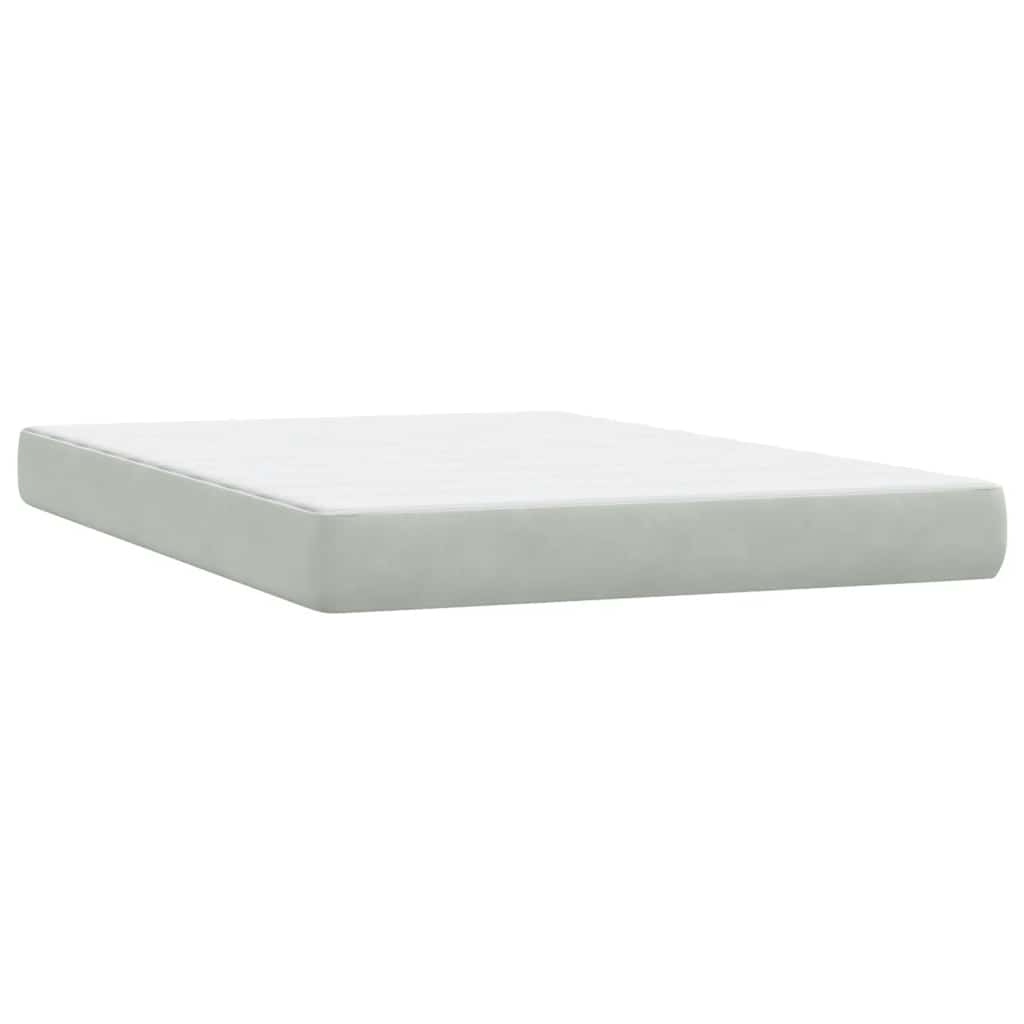 Box spring postel s matrací světle šedá 160x220 cm samet - obrázek 6