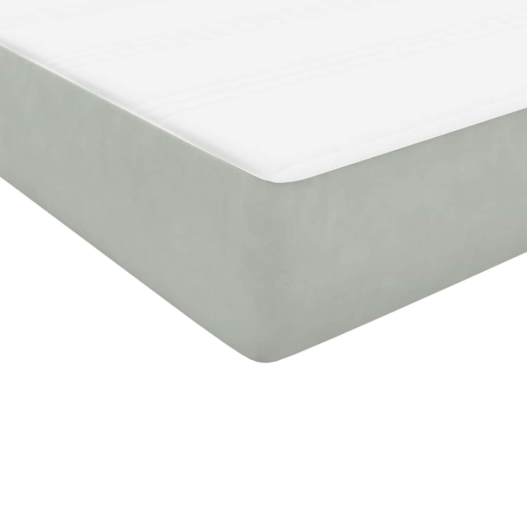 Box spring postel s matrací světle šedá 160x220 cm samet - obrázek 9