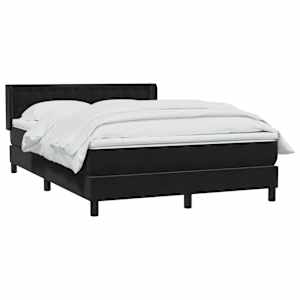 vidaXL Sommier &agrave; lattes de lit avec matelas noir 160x220 cm velours