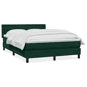 Box spring postel s matrací tmavě zelená 160x220 cm samet - obrázek 2