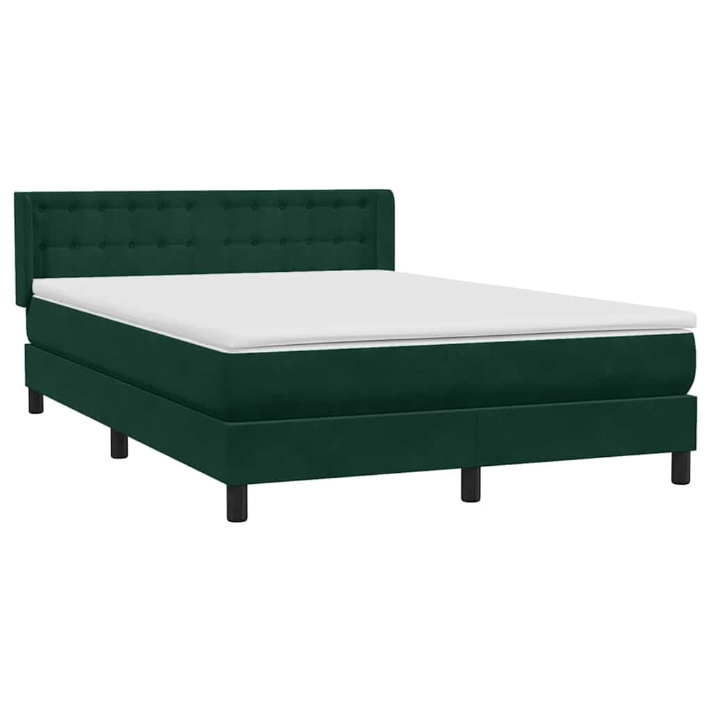 vidaXL Boxspring met matras fluweel donkergroen 160x220 cm groen, foto 4