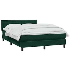 Box spring postel s matrací tmavě zelená 160x220 cm samet - obrázek 3