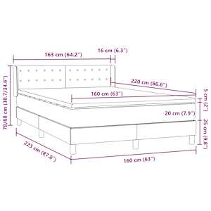 Box spring postel s matrací tmavě zelená 160x220 cm samet - obrázek 12