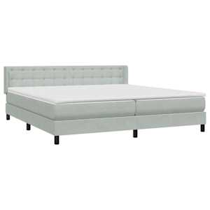 Box spring postel s matrací světle šedá 180x220 cm samet - obrázek 4
