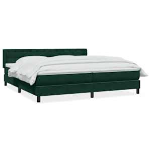 Box spring postel s matrací tmavě zelená 180x220 cm samet - obrázek 2