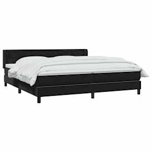 vidaXL Sommier &agrave; lattes de lit avec matelas noir 200x220 cm velours