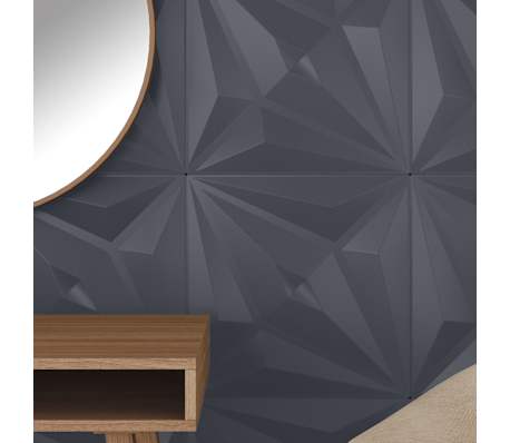 vidaXL Pannelli Murali 12 pz Grigi 50x50 cm XPS 3 m² Stella, Grigio con stelline vidaXL Pannelli Murali 12 pz Grigi 50x50 cm XPS 3 m² Stella