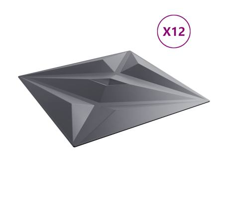 vidaXL Pannelli Murali 12 pz Grigi 50x50 cm XPS 3 m² Stella, Grigio con stelline vidaXL Pannelli Murali 12 pz Grigi 50x50 cm XPS 3 m² Stella