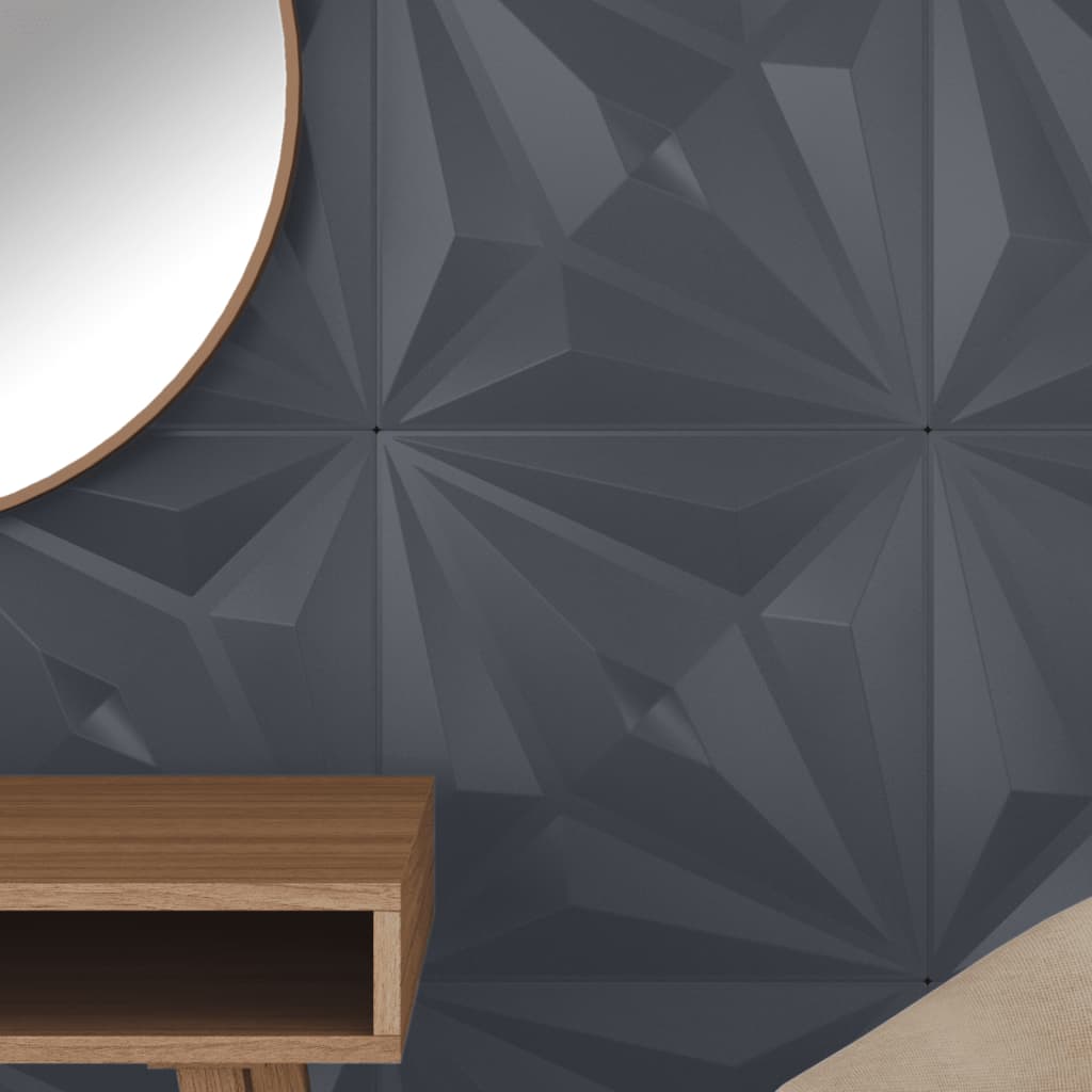 vidaXL Nástenné panely 48 ks, sivé 50x50 cm, XPS 12 m² hviezda