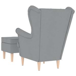 Křeslo s podnožkou světle šedé textil - obrázek 6