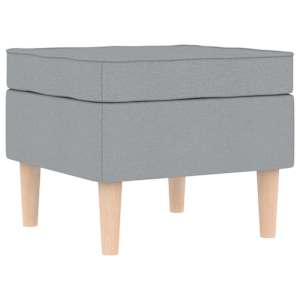 Křeslo s podnožkou světle šedé textil - obrázek 8
