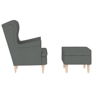 Křeslo s podnožkou tmavě šedé textil - obrázek 5