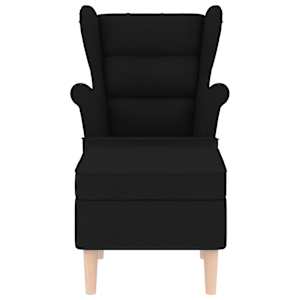 Křeslo s podnožkou černé textil - obrázek 4