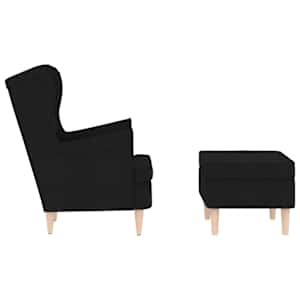 Křeslo s podnožkou černé textil - obrázek 5