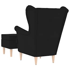 Křeslo s podnožkou černé textil - obrázek 6