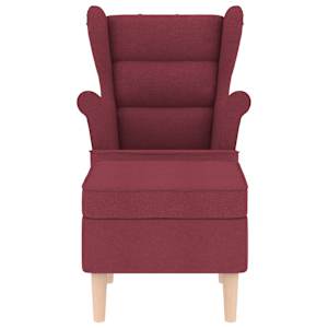 Křeslo s podnožkou vínové textil - obrázek 4