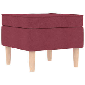 Křeslo s podnožkou vínové textil - obrázek 8