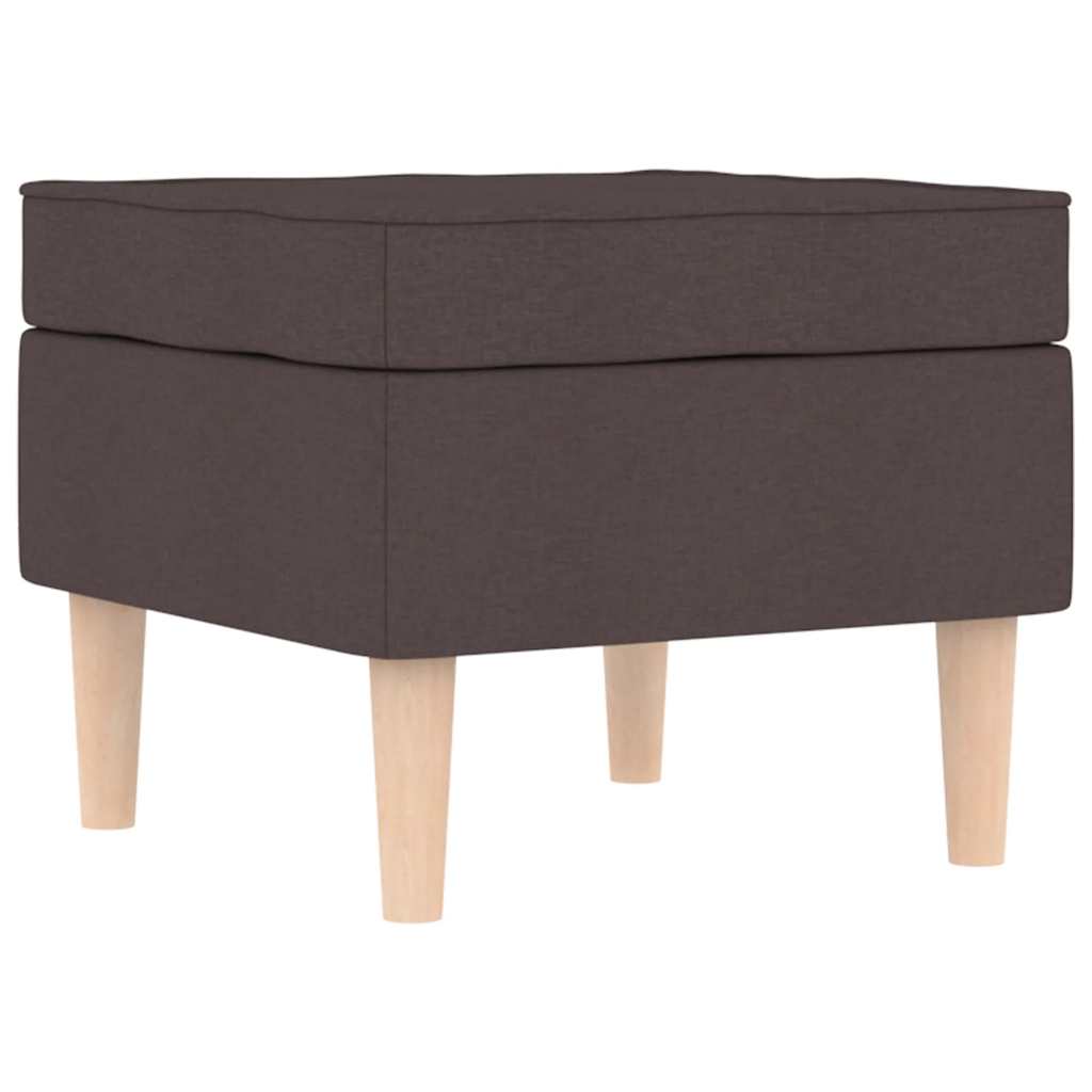 Fotelj s stolčkom za noge temno rjavo blago - slika 8