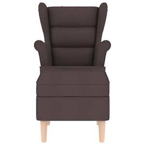 Křeslo s podnožkou tmavě hnědé textil - obrázek 4